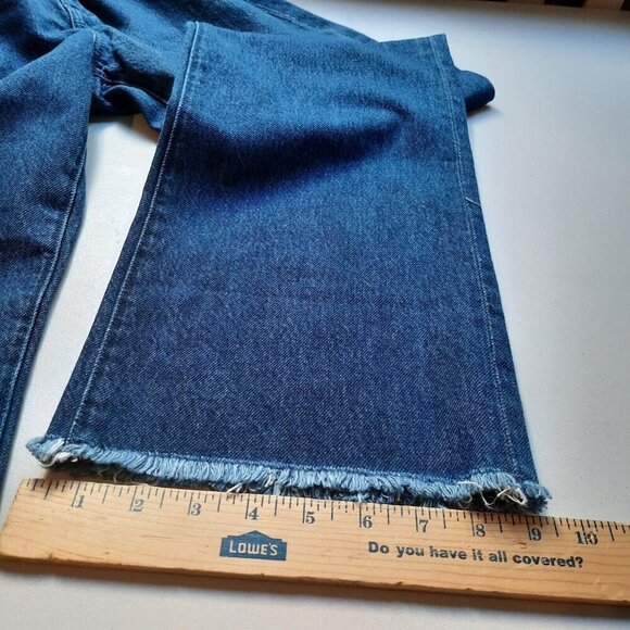WeWoreWhat Jeans Womens 28 High Rise Frayed Waist Straight Raw Hem Retro - Picture 13 of 14